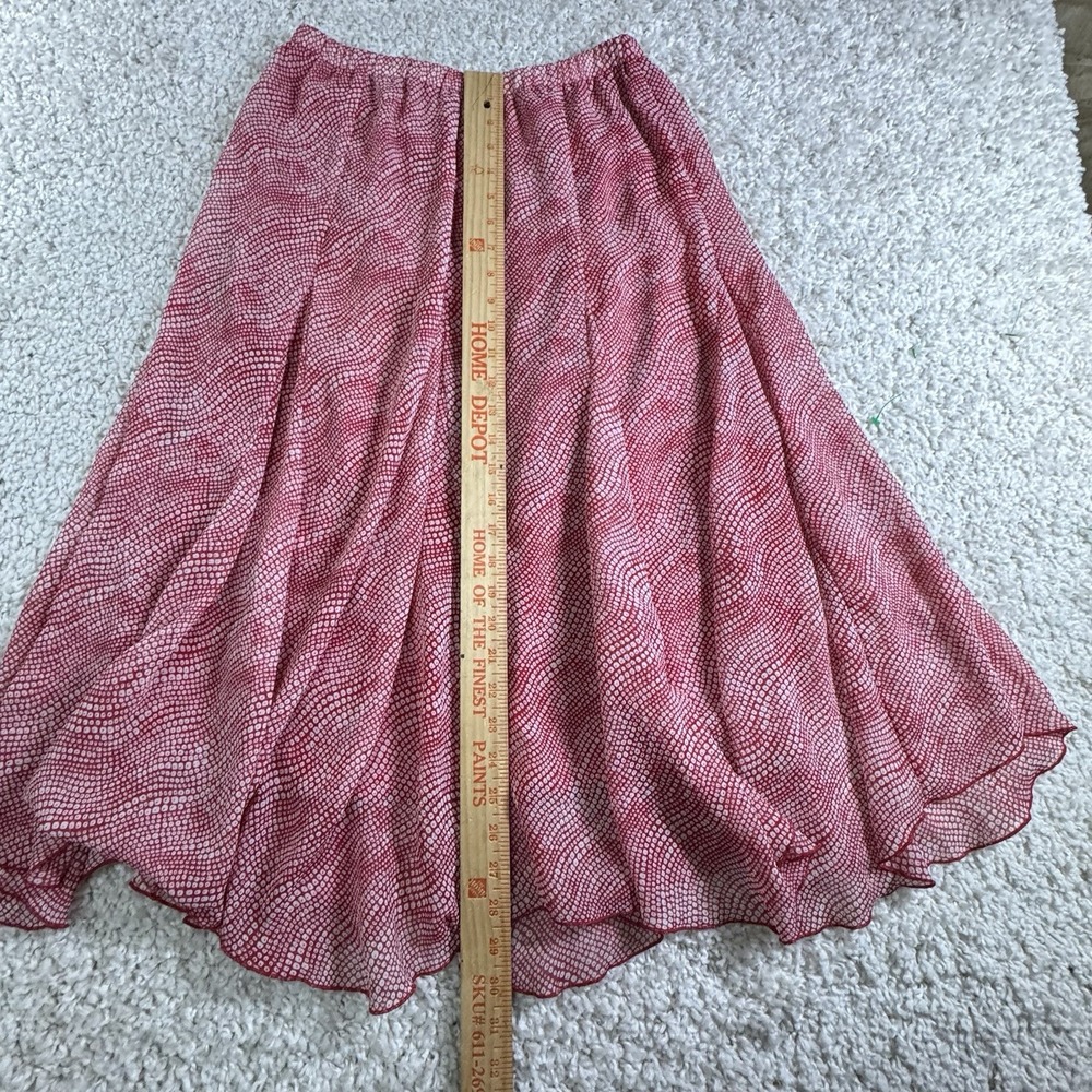 Vintage Tailor By B Moss Skirt Women's Size 2 Red Fairy Asymmetrical Midi Lined - Picture 3 of 7